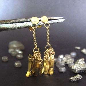 24k solid Yellow gold Earrings.Unique design.